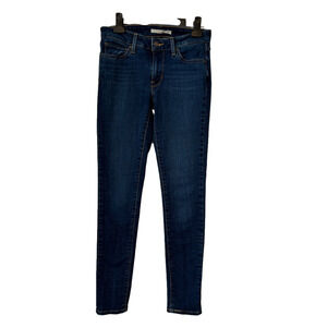 Levi's 711 25 Western Equestrian Sexy Skinny Dark Wash Jeans Slimming Classic